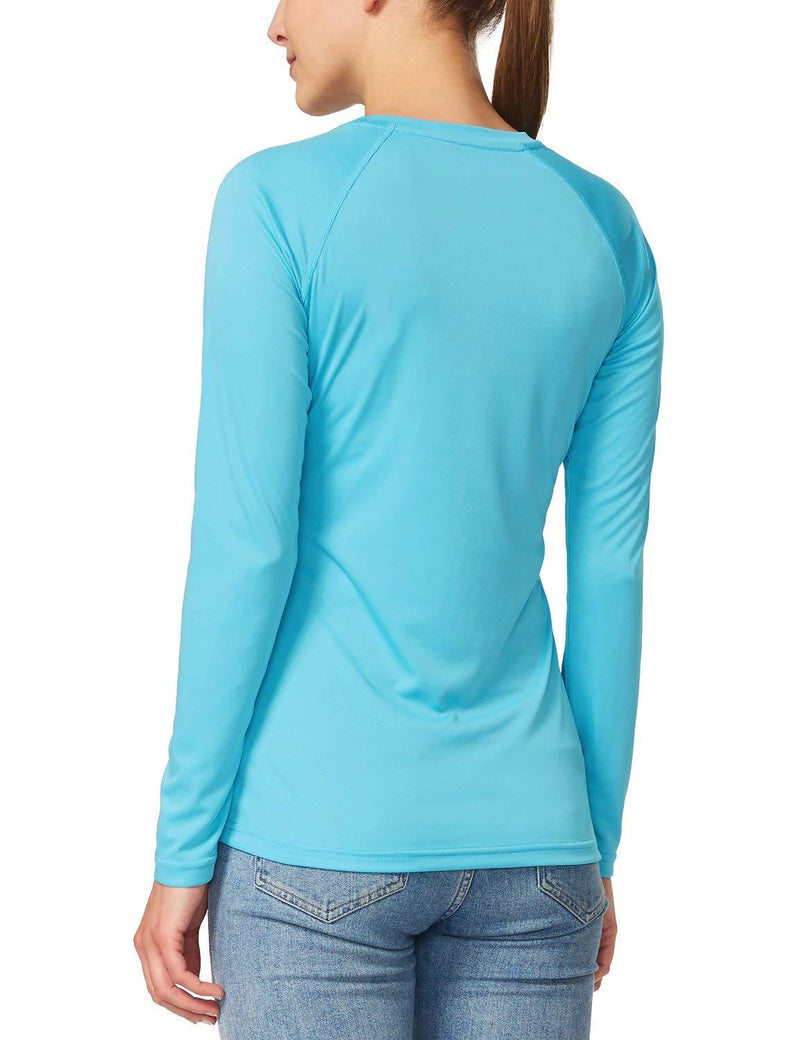 BALEAF Women's Long Sleeve Shirts UPF 50+ Sun Protection SPF Quick Dry Lightweight T-Shirt Outdoor Hiking Runing Fishing A01-blue X-Small