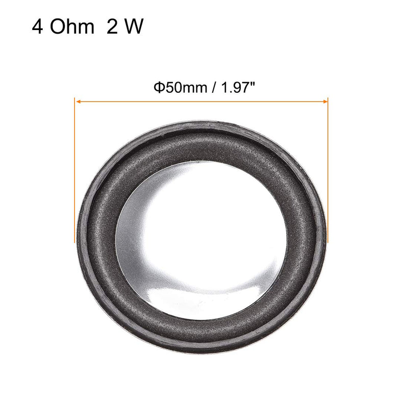 uxcell 2W 4 Ohm DIY Magnetic Speaker 50mm Round-Shape Replacement Loudspeaker for Megaphone 2pcs