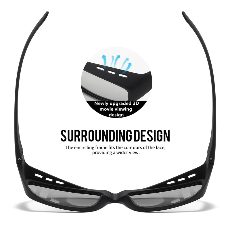 AoHeng Cinema 3D Glasses for RealD 3D Movies,Large Frame,Clearer,Brighter(2 Pack)