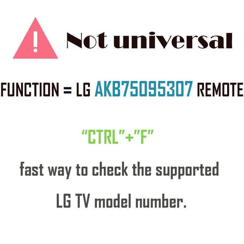 AKB75095307 Replacement Remote for LG 43LG5500 49UJ6500 32LJ550B 55LJ5500 55UJ6050 43UJ6200 43UJ6500 43UJ6560 49UJ6500 49UJ6560 55UJ6520 55UJ6540 55UJ6580 60UJ6540 with GP Alkaline 2 pcs Batteries