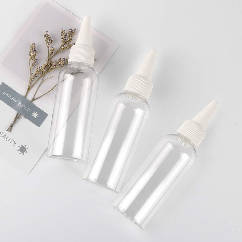 TrendBox 2oz / 60ml Hair Color Applicator Bottles Pointed Mouth Top Cap Bottles Twist Cap for Essential Oils, Liquid - 12 Pack 12 Pack - 60 ml