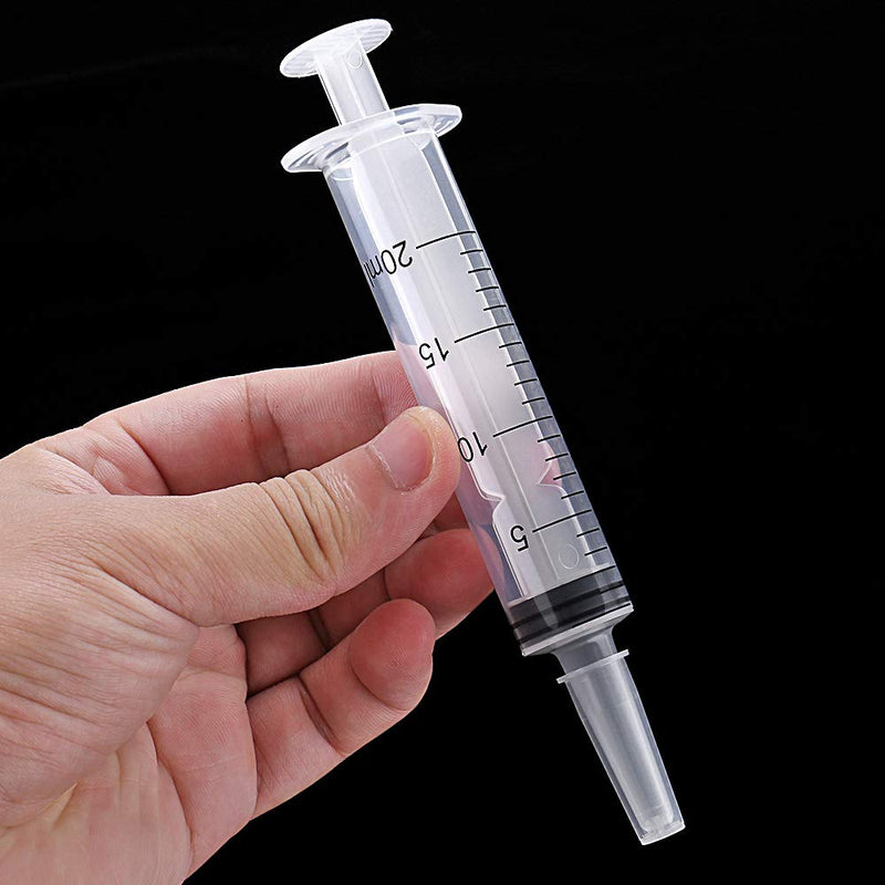Gufastoe Pack of 10 20ml Sterile Syringes Without Needles with Cap for Small Pet Feeding Industrial Precision Application 10 Pieces Syringe 20ml