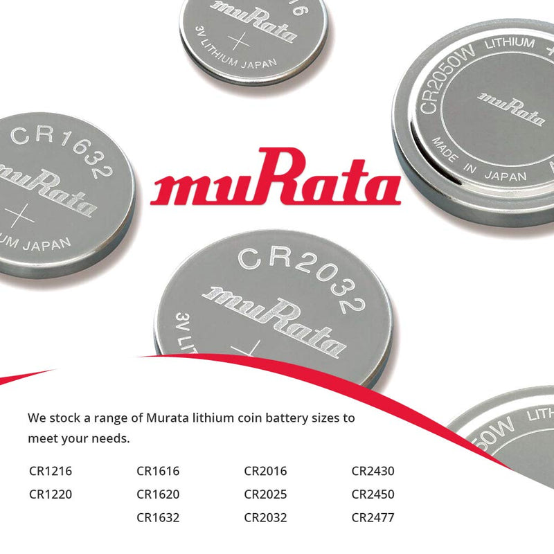 Murata CR1220 Battery DL1220 ECR1220 3V Lithium Coin Cell (5 Batteries) 5 Batteries