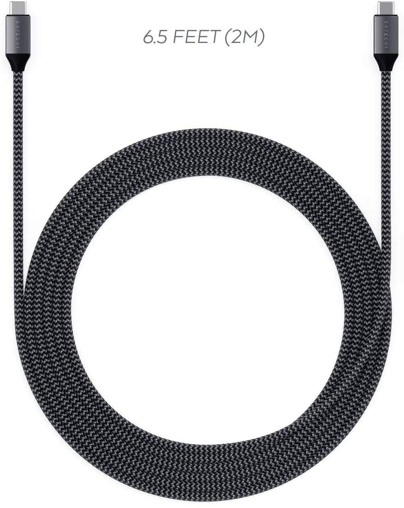 Satechi USB-C to USB-C 100W Charging Cable for USB Type-C Devices - 6.5 Feet (2 Meters) - Compatible with 2020/2019 MacBook Pro, 2020/2018 iPad Pro, 2020/2018 MacBook Air Updated