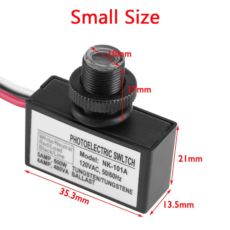 5 Pack Photoelectric Switch,120V AC Outdoor Hard-Wired Post Eye Light Control, Dusk to Dawn Sensor,with Automatic Illumination Detection Circuit,Perfect for Wiring into a lamp or Lighting System 5 Pack