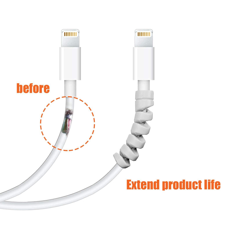 24 Pieces Charger Cable Saver, Silicone Flexible Cable Wire Protector, Mouse Cable Protector, Suit for All Cellphone Data Lines (Grey) Grey