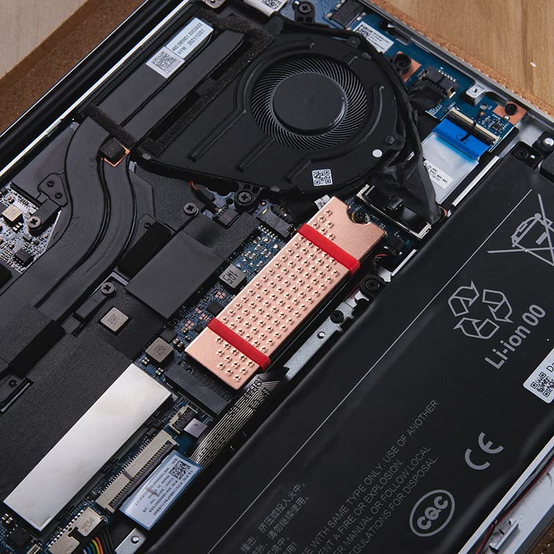 DolDer M.2 SSD copper cooler body with thermal pad, screws, silicone rings (0.8mm) 0.8mm
