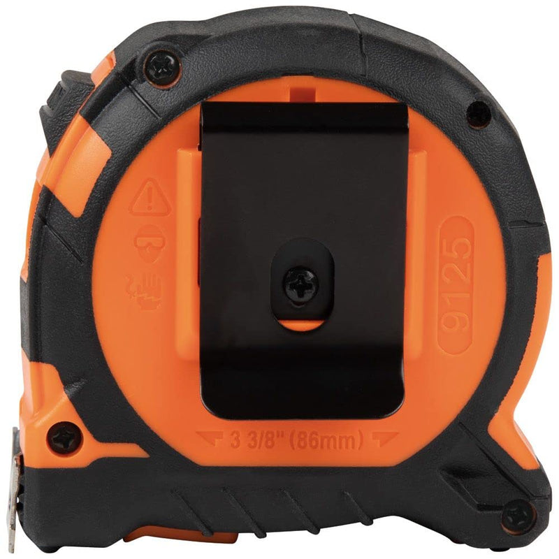 Klein Tools 9125 Tape Measure, 25-Foot Single-Hook Measuring Tape, Non-magnetic with Retraction Speed Break and Metal Belt Clip