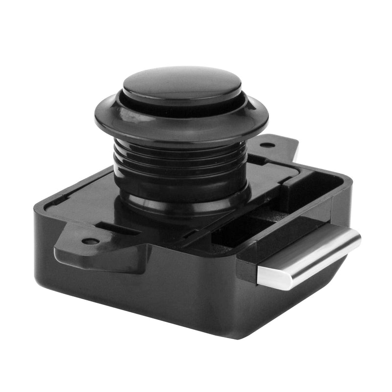 OCGIG 5 PCS Push Button Latch Cabinet Door Catch Keyless Cupboard Locks for RV Motorhome Camper Caravan(Black) Black-5PCS