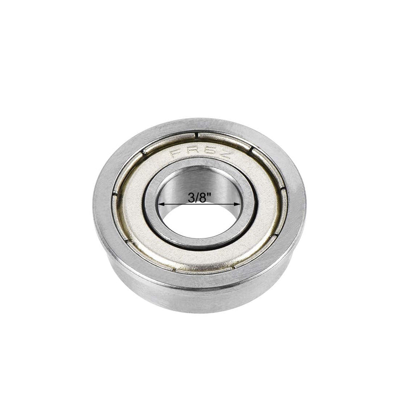 uxcell FR6ZZ Flanged Ball Bearing 3/8"x7/8"x9/32" Double Shielded Chrome Steel Bearings 5pcs