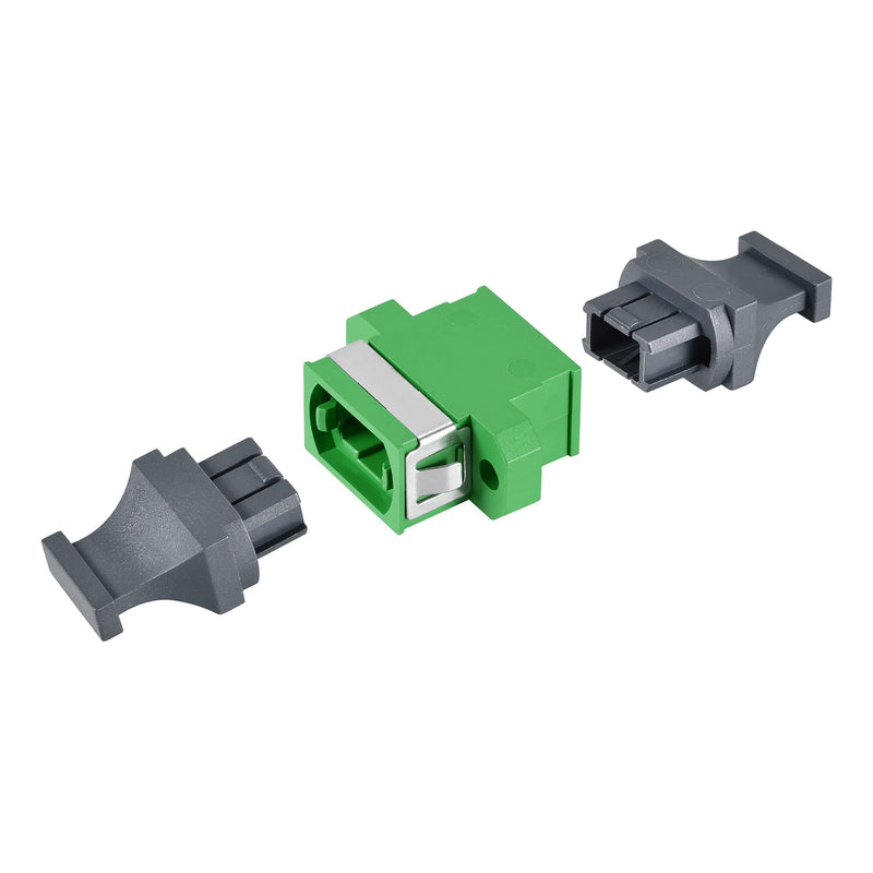uxcell SM/MM MPO Fiber Optic Connector, Low Loss Quick Optical Adapter for MPO/MTP Green 44x25x10mm