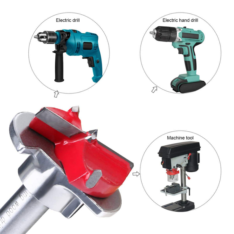 Flintronic Forstner bit, Ø35mm Forstner drill wood drill with round shank, dowel drill wood drill with depth stop, professional Forstner drill, pot drill art drill for wood, woodworking ø35mm