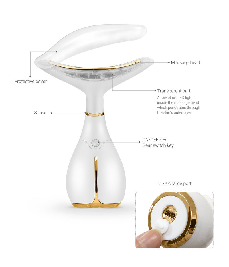 Ms.W Face Massager Anti Wrinkles, 45 ±5℃ Heat & 3 Massage Mode, High Frequency Vibration Facial Machine for Skin Tightening Lift, Skin Care Tools Rechargeable