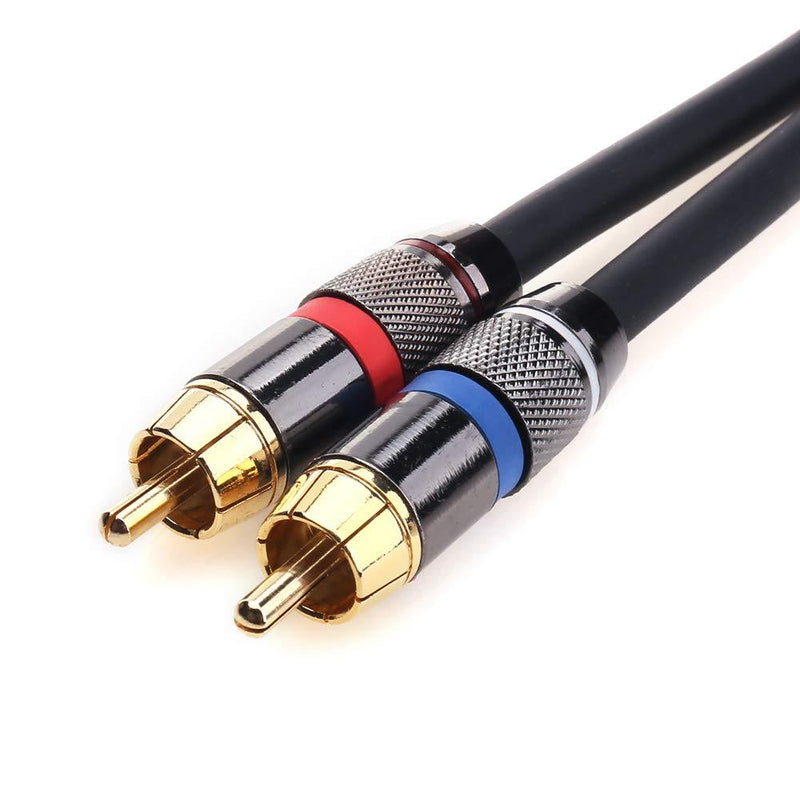 TISINO 1/4 to RCA Cable, Quarter inch TRS to RCA Audio Cable 6.35mm Stereo Jack to Dual RCA Insert Cable Y Splitter Cabl - 5 feet/1.5 Meters