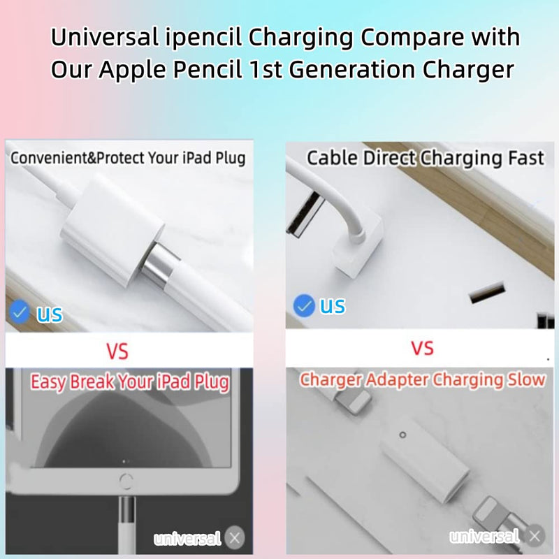 ONGAHON Charging Cable for Apple Pencil 1st Generation, 3.3FT 1 Pack iPencil 1 Charger Adapter Extend Your i Pad Battery Life & Avoid Female Plug Break 3.3 FT
