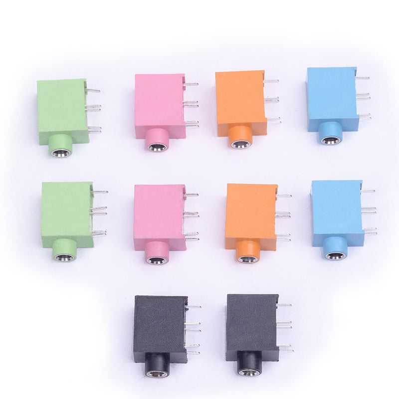 Cylewet 10Pcs 3.5mm Stereo Female Audio Socket Headphone Jack PCB Panel Mount Connector 5 Pins for Arduino (Pack of 10) CYT1032
