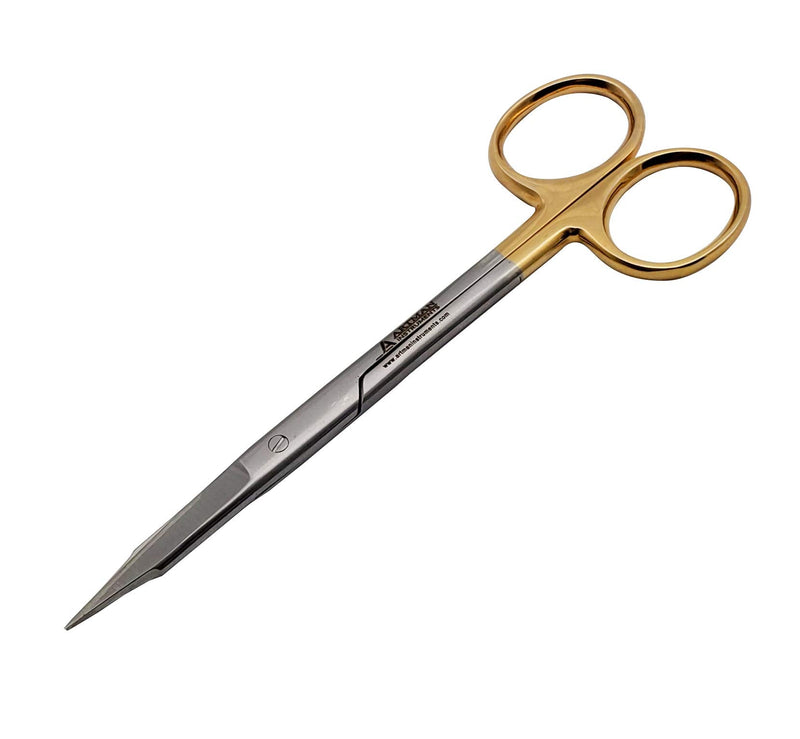 Goldman Fox Scissors 5 inches with Tungsten Carbide Inserts Gold Plated Handle Surgical Dissection ARTMAN Brand