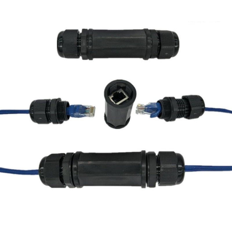 Cablecc Locking Waterproof CAT6 RJ45 Female to Female LAN Ethernet Network Extension Adapter Coupler