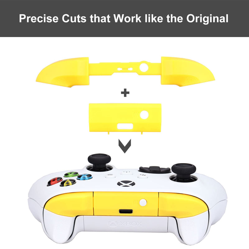 IKPEK Lb Rb Bumper Button Replacement for Xbox Series X S Controller, Shoulder Trigger Buttons Top Middle Bracket Replacement Parts for Xbox Series X S Controller Yellow