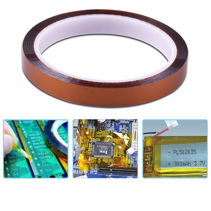 Ximimark 2mm 100ft Kapton Tape Adhesive High Temperature Heat Resistant Polyimide,2 Pcs