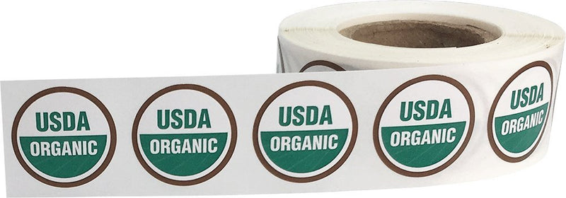 USDA Organic Labels 3/4 Inch Round Circle Dots 500 Adhesive Stickers