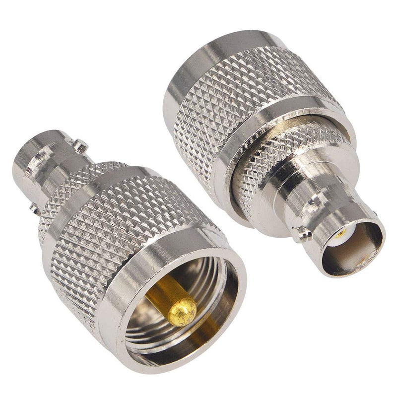 onelinkmore BNC to UHF Antenna Adapter BNC Female to UHF Male PL259 Connector Coaxial BNC UHF Radio Adapter for Antennas LAN Device Radios Mobile Kenwood Radio Amateur Scanner SWL Operator Pack of 2