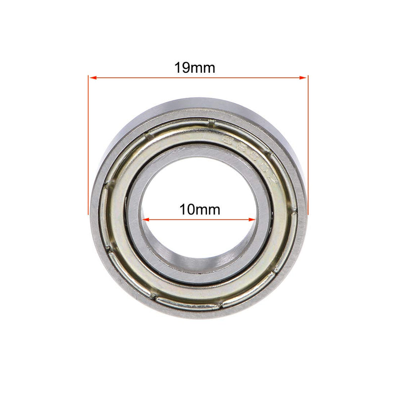 uxcell 6800ZZ Deep Groove Ball Bearing 10x19x5mm Double Shielded Chrome Steel Bearings 10-Pack