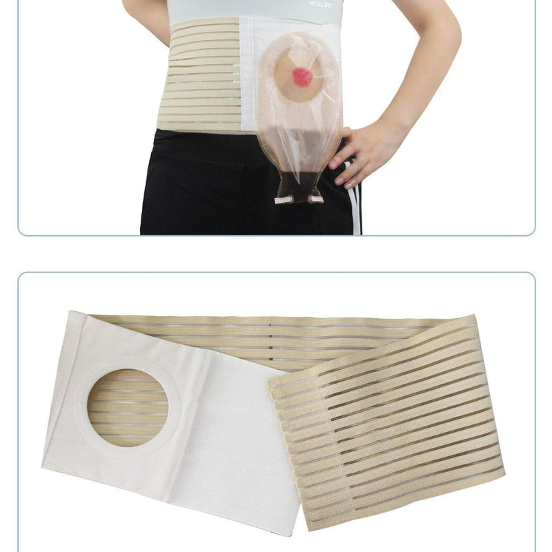 Ostomy Belt Colostomy Belt (Hole 3.14") Medical Stoma Support Ostomy Hernia Belt Ostomy Hernia Belt Stomach Truss Binder with Compression Support (M: 37.40''-41.34'') Medium (Pack of 1)