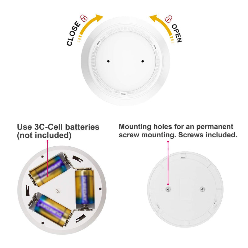 BIGLIGHT Wireless Battery Operated Motion Sensor LED Ceiling Light, Motion Light for Shower Hallway Pantry Stairway Closet Entrance Hall Corridor Bathroom Shed, 250 Lumens, 5 Inch, Warm White 1 Pack