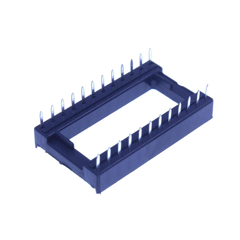 HUABAN 20pcs DIP-24 DIP24 Flat Pin Pitch 2.54mm Width 18mm IC Test Socket Adapter Solder Type Wide Base