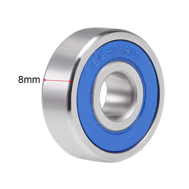 uxcell S628-2RS Stainless Steel Ball Bearing 8x24x8mm Double Sealed 628RS Bearings 3-Pack