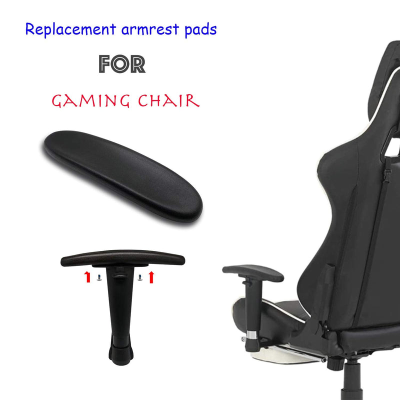 Gaming Chair Replacement Armrest Arm Pads Universal Soft PU Leather Office Chair Parts(1 Pair) Black