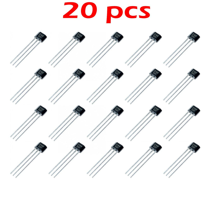 JZK 20pcs Switch Type A3144 Hall Effect A3144E A3144EUA 3144E A3144 3 Pin Hall Effect Sensor Switch 3144 TO92 3 Pin SIP Set