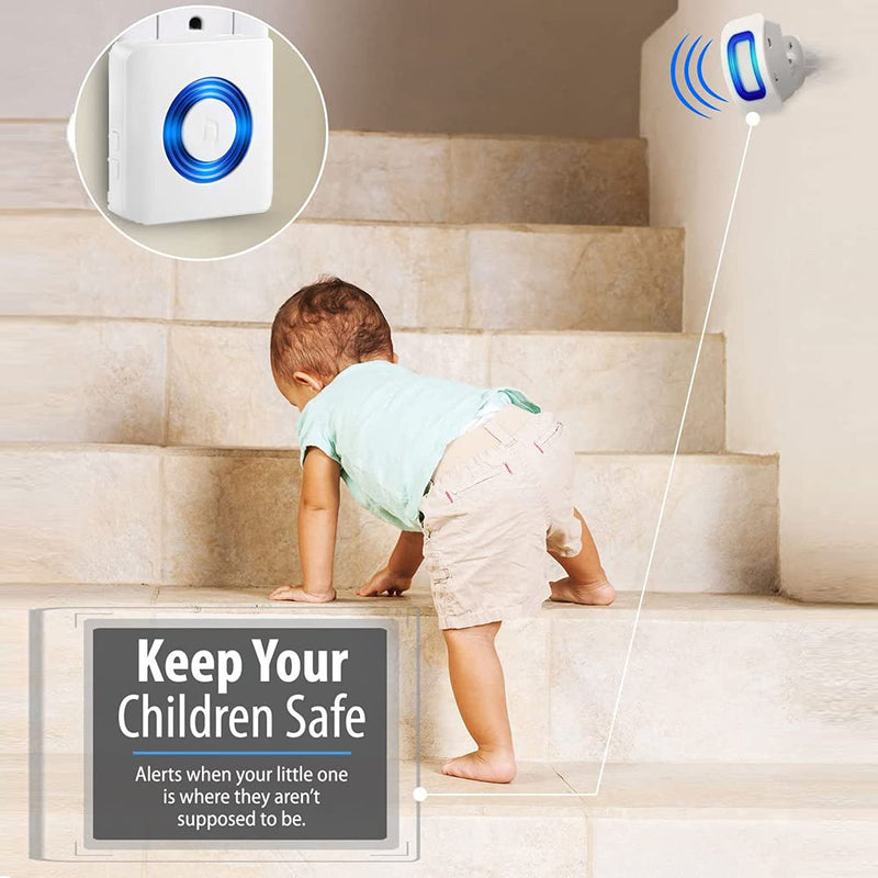 EverNary Wireless Motion Sensor and Pager Bed Alarm and Fall Prevention for Elderly Kids Home (2 Motion Detector +1 Receiver) 1 Receiver + 2 Motion Sensor