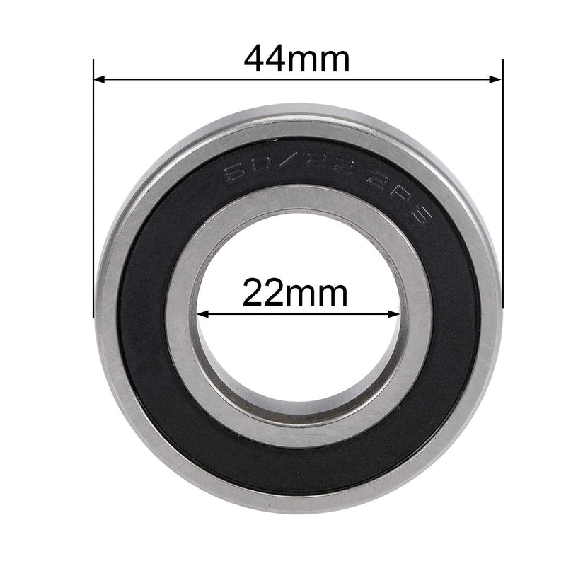 uxcell 60/22-2RS Deep Groove Ball Bearings Z2 22mm x 44mm x 12mm Double Sealed Chrome Steel 2pcs