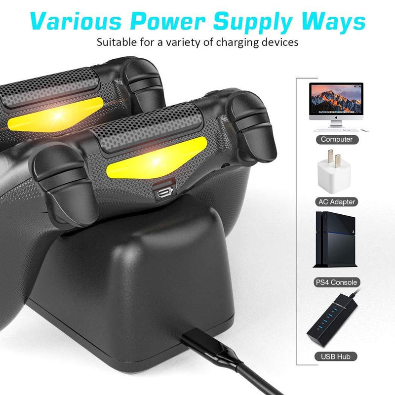 PS4 Controller Charger Dock Station, OIVO Playstation 4 PS4 Controller Charging Dock Station Upgraded 1.8-Hours Charging Chip, Charging Dock Station Replacement for PS4 Dualshock 4 Controller Charger