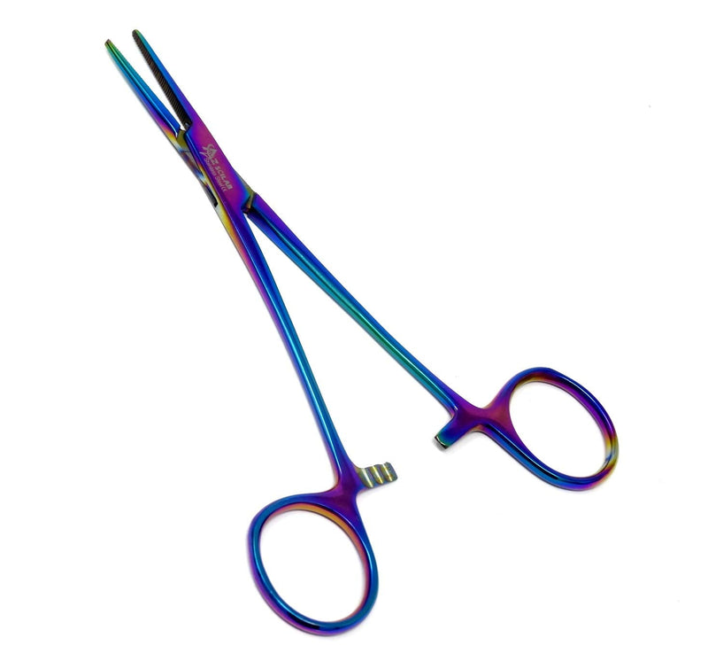 Multi Color Rainbow Mosquito Hemostat Forceps 5" Straight Pliers Stainless Steel (A2ZSCILAB Brand)