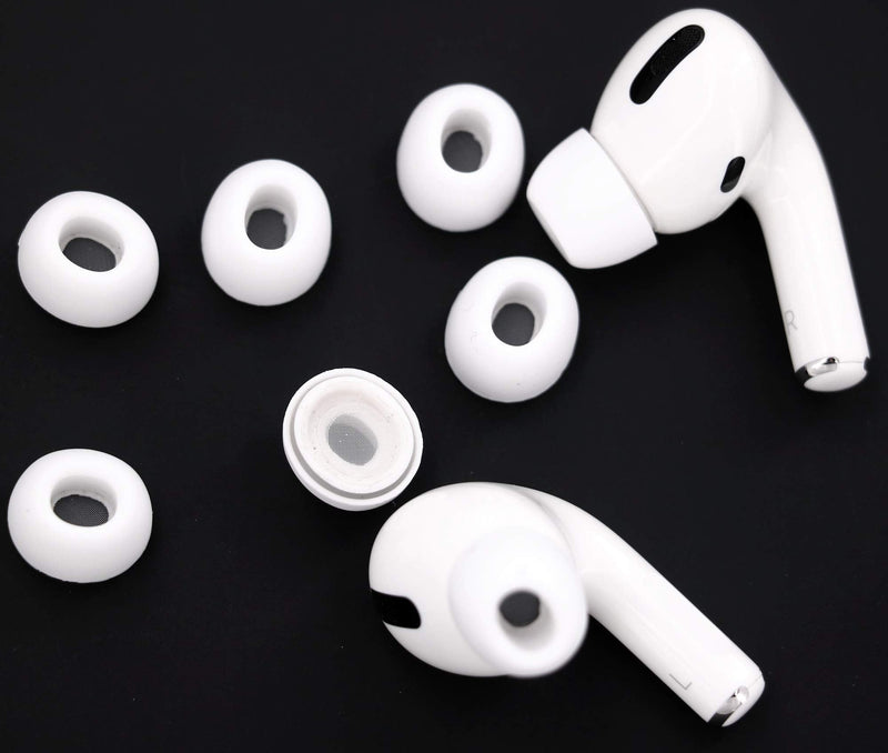 IiEXCEL Compatible with AirPods Pro Ear Tips Ear Buds, 3 Pairs Small Size Replacement Silicone Rubber EarTips Buds Gel Skin Cover Accessories for AirPod Pro - Small White S