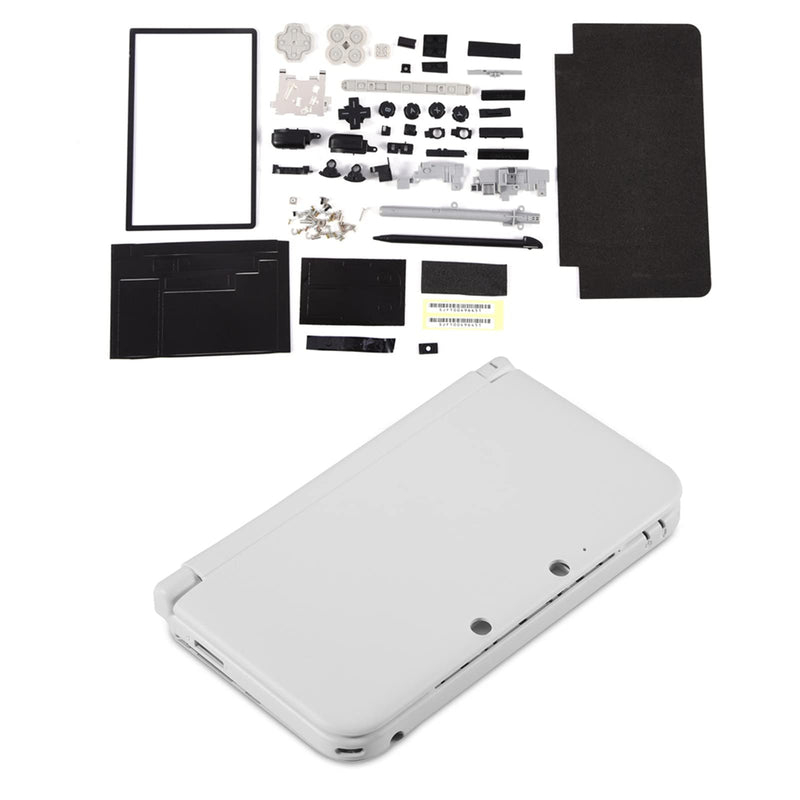 Replecement Case for Nintendo 3DS LL, Full Housing Case Cover Shell Repair Parts Complete Replacement Kit for Nintendo 3DS XL White