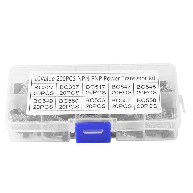 200pcs 10 Values NPN PNP Power General Purpose Transistors Assortment Kit TO-92 BC327-BC558 REUSABLE PACKAGING socialme-eu