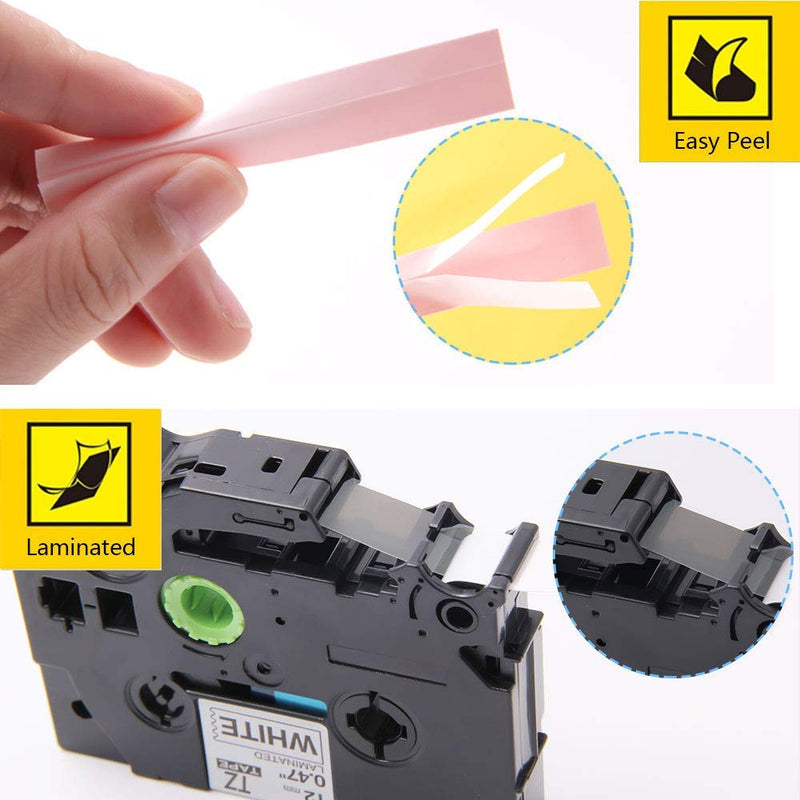 Unismar Compatible Label Tape Replacement for Brother TZe-211 TZ211 TZe211 for PT-D200 PT-D210 PT-D600 PT-D400 PT-H100 PT-H110 PT-1290 PT-1280 Label Maker, 1/4" x 26.2', Black on White, 3-Pack