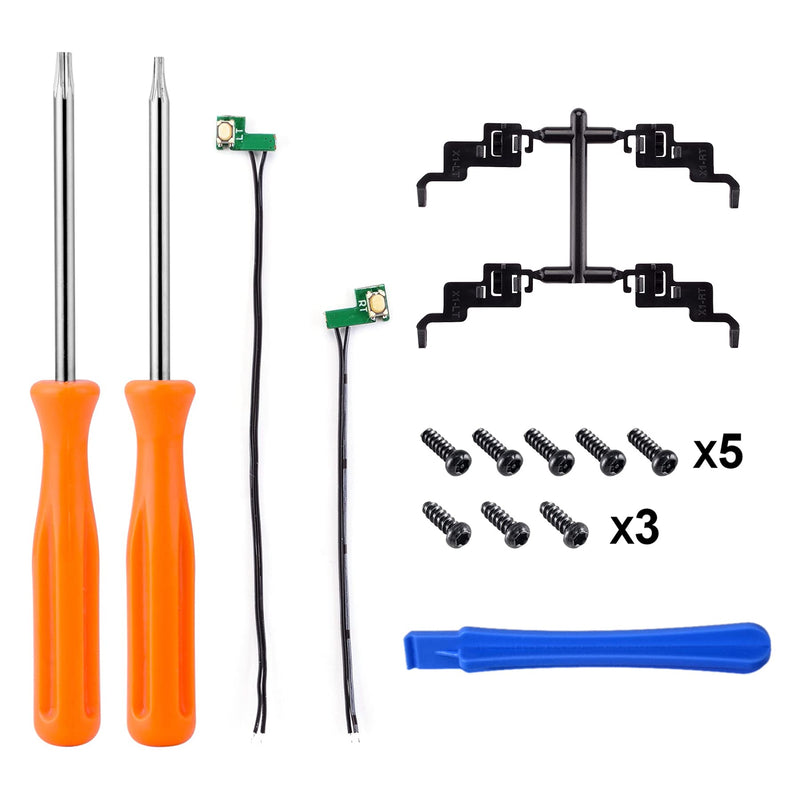 eXtremeRate Clicky Hair Trigger Kit for Xbox One X/S Controller LT RT Shoulder Buttons, Custom Flashshot Trigger Stop Flex Cable for Xbox One X/S Controller Model 1708 For Xbox One S/X