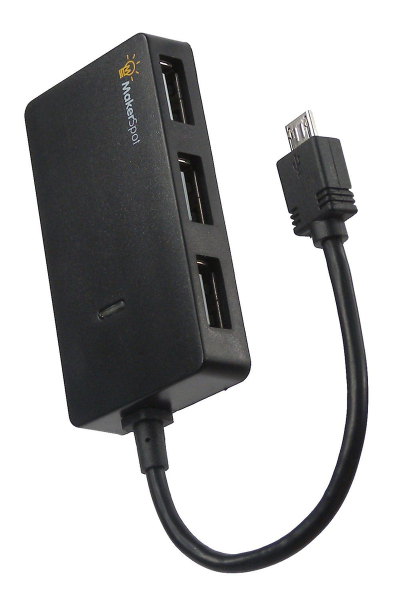 MakerSpot Micro USB OTG Hub for Raspberry Pi Zero 4 Port High Speed Sync and Extension Cable Adapter Also Works with Android Tablet Raspbian Jessie Linux