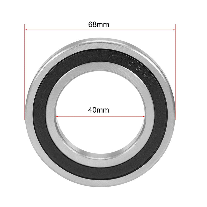 uxcell 16008-2RS Deep Groove Ball Bearing 40x68x9mm Double Sealed Chrome Steel Bearings 1-Pack 40mmx68mmx9mm