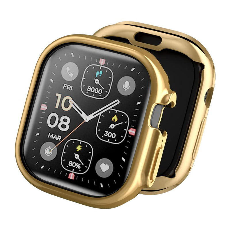 Compatible with Apple Watch Ultra 49mm Bumper Case Screen Protector Cover Soft TPU Shockproof for Apple Watch Ultra 49mm Case (Gold) gold