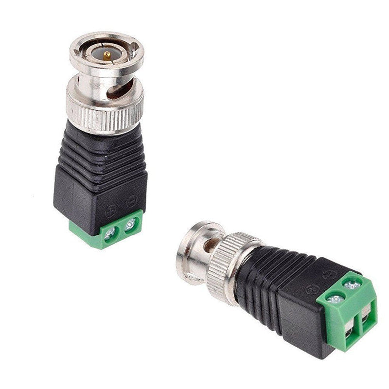 BNC Male Balun Connector 28 Pcs Coaxial Cat5 to BNC Male Connector and BNC to 2 Screw Camera Terminal Male Adpater for CCTV Surveillance Video Cameras Coaxial/Cat5/Cat6 Cable to BNC Male Connector