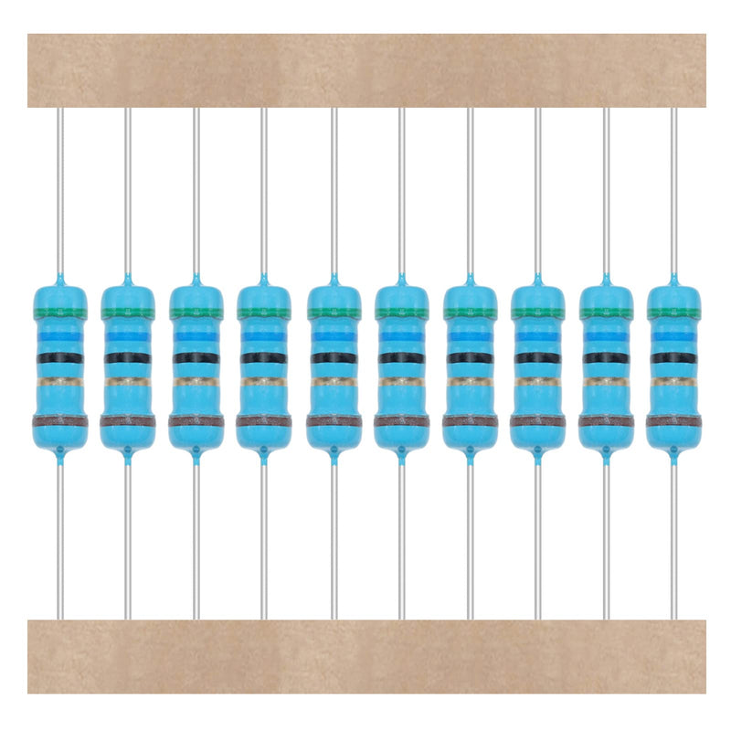 AUKENIEN 1/2W Resistor Assortment 40 Values 400 Pieces Metal Film Resistors 1 to 1M Ohm Resistance Electronic Resistor Kit RoHS Compliant with ± 1% Tolerance 1/2W ±1%