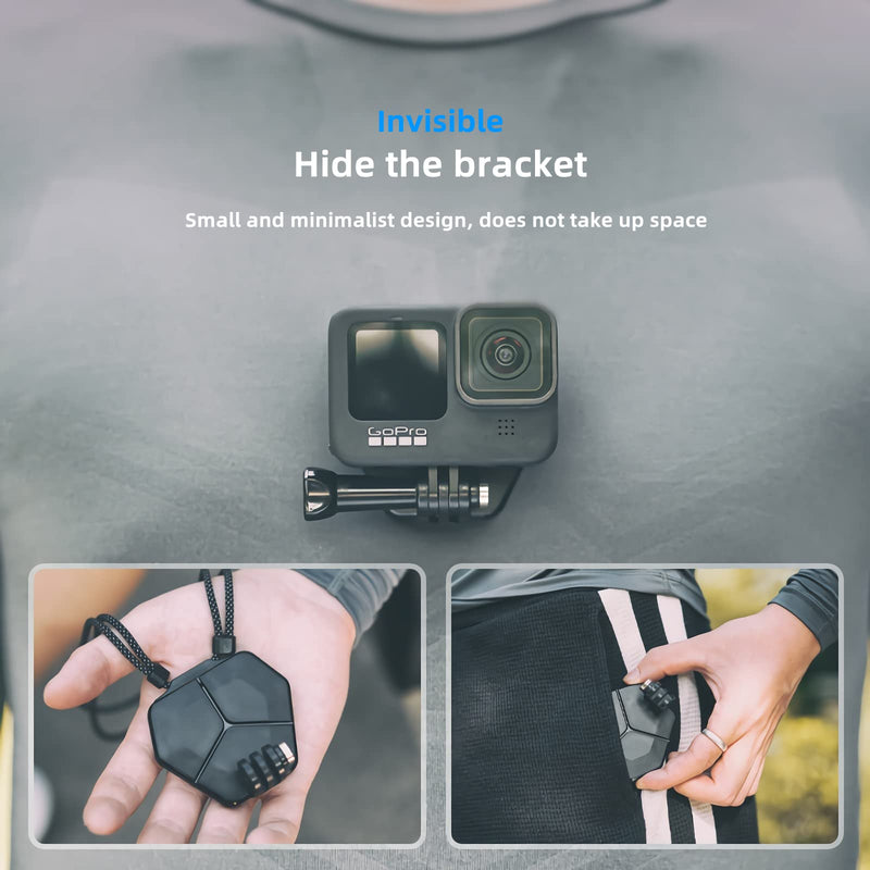 REYGEAK Magnetic Action Camera Mount for GoPro, Adjustable Snap Mount Magnetic Fence Mount Compatible with GoPro Hero 11 Black Hero 10/9/8/7/6/5, DJI Osmo Action 3, Insta 360 and Most Action Cameras