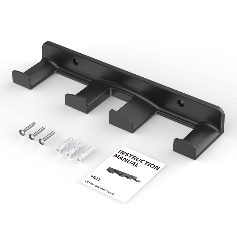SOKUSIN VR Wall Mount Storage Stand Holder Hook for Meta/Oculus Quest 2/Quest/ Rift/ Rift S/ Valve Index/ HTC Vive/ HP Reverb G2/ Playstation VR Headsets, Gaming Controller Hanger Space Saving Black