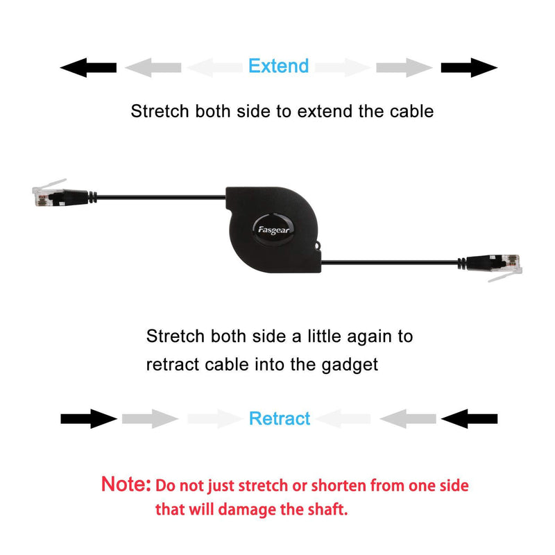 Cat6 Ethernet Cable [1 Pack 1m/3ft Black] Fasgear Adjustable Flat Internet Network LAN Patch Cord High Speed 10Gbps Cat6 Computer Wire with RJ45 Connectors for Modem Router, PC, Mac, Laptop Black (1 Pack)